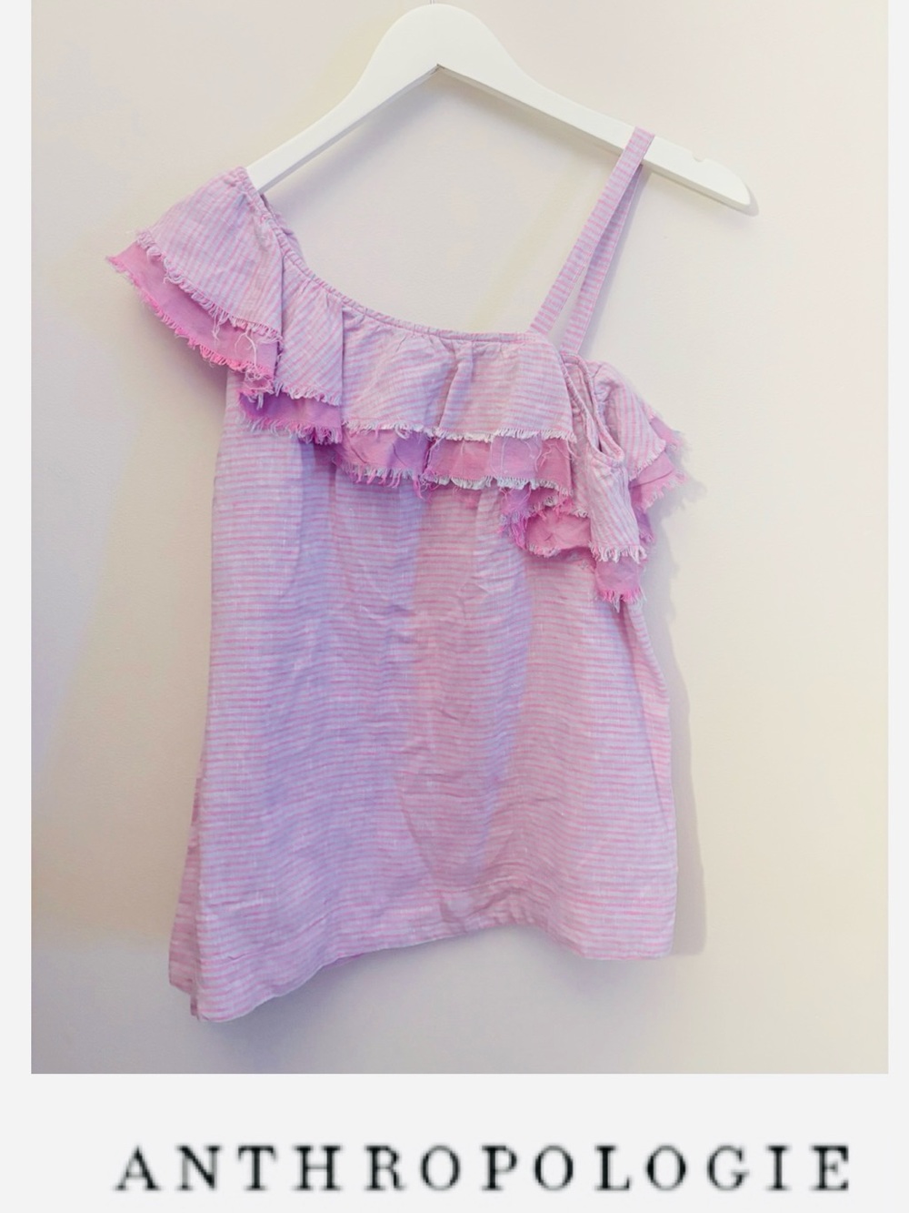 Anthropologie Holding Horses 💯% Linen One Shoulder Top